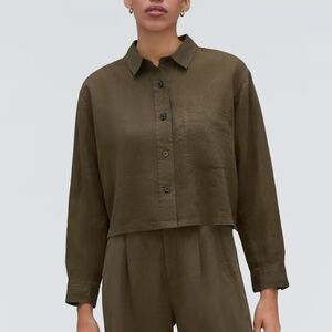 EUC everlane linen way short shirt